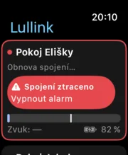 Lullink na Apple Watch: alarm „Spojení ztraceno“