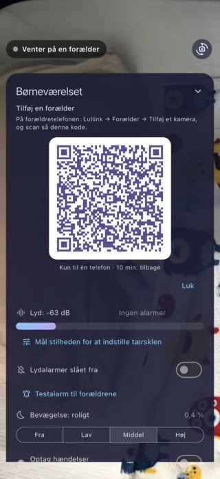 Lullink på iPhone som kamera: QR-koden til at tilføje en forælder
