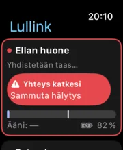 Lullink Apple Watchissa: hälytys ”Yhteys katkesi”