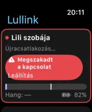 A Lullink Apple Watchon: „Megszakadt a kapcsolat” vészjelzés