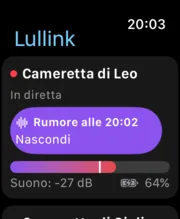 Lullink su Apple Watch: rumore rilevato nella cameretta