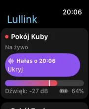 Lullink na Apple Watch: wykryto hałas w pokoju dziecka