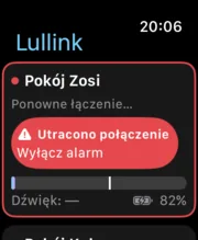Lullink na Apple Watch: alarm „Utracono połączenie”