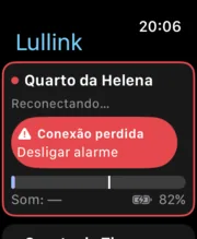 Lullink no Apple Watch: alarme “Conexão perdida”