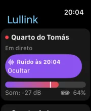 Lullink no Apple Watch: ruído detetado no quarto do bebé