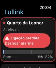 Lullink no Apple Watch: alarme «Ligação perdida»
