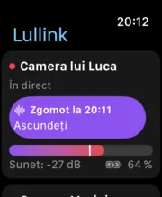 Lullink pe Apple Watch: zgomot detectat în camera copilului