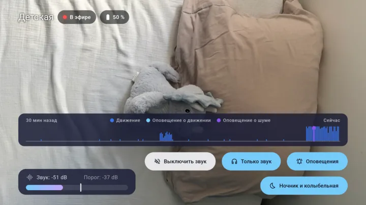 Lullink на Android TV: детская на большом экране, с историей звука и движения