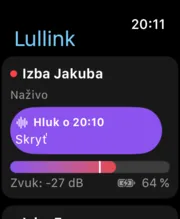 Lullink na Apple Watch: zistený hluk v detskej izbe