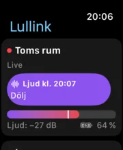 Lullink på Apple Watch: ljud upptäckt i barnrummet