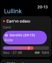 Apple Watch'ta Lullink: bebek odasında gürültü algılandı