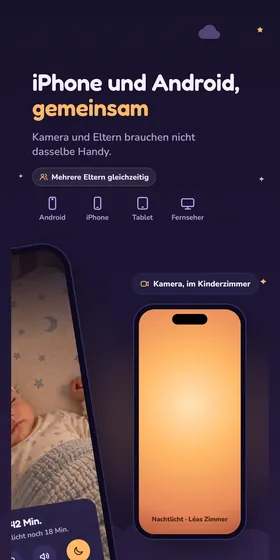 iPhone und Android, gemeinsam. Kamera und Eltern brauchen nicht dasselbe Handy.
