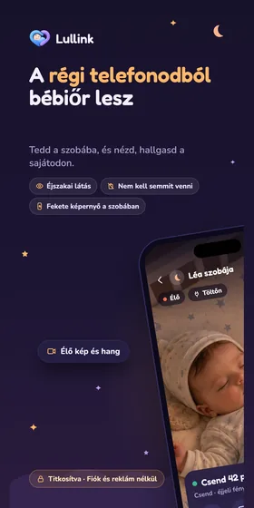 A régi telefonodból bébiőr lesz. Tedd a szobába, és nézd, hallgasd a sajátodon.