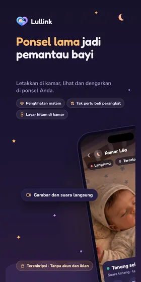 Ponsel lama jadi pemantau bayi. Letakkan di kamar, lihat dan dengarkan di ponsel Anda.