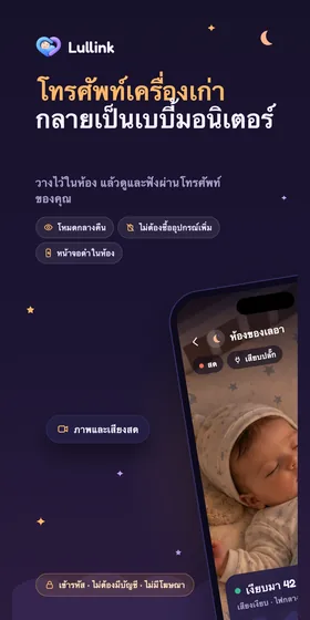 โทรศัพท์เครื่องเก่ากลายเป็นเบบี้มอนิเตอร์ วางไว้ในห้อง แล้วดูและฟังผ่านโทรศัพท์ของคุณ