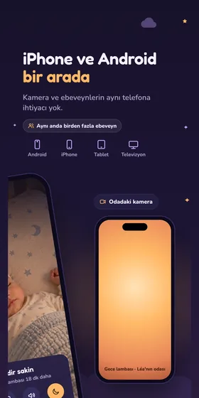 iPhone ve Android bir arada. Kamera ve ebeveynlerin aynı telefona ihtiyacı yok.